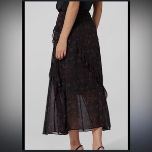 Joie Black Paisley Midi Skirt